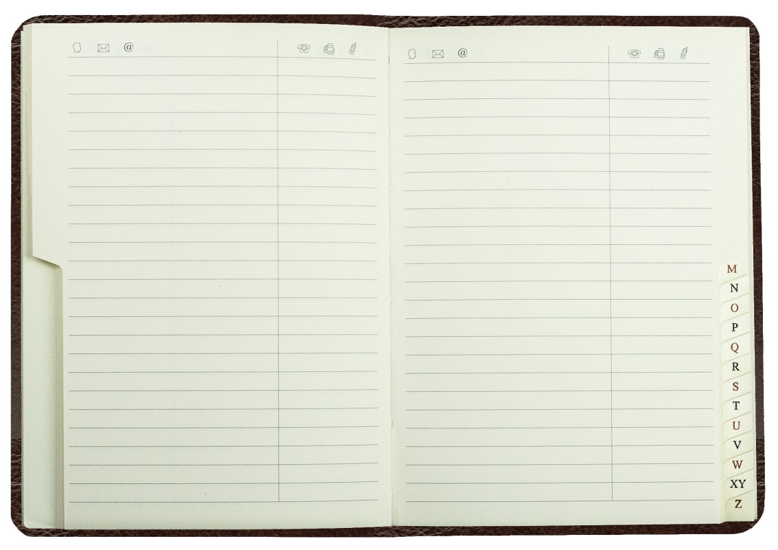 Adressbuch DIN A6+ (gebunden) | Echtleder | VINTAGE dunkelbraun