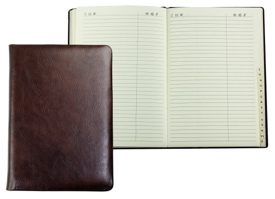 Adressbuch DIN A5 (gebunden) | Echtleder | VINTAGE dunkelbraun