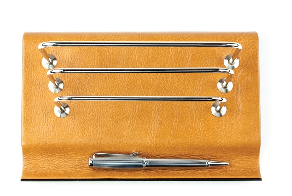 Briefständer mit Stifteablage PREMIUM LEDER VINTAGE Anilin cuoiobraun