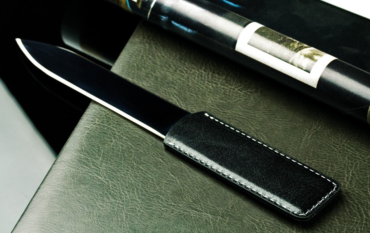 Brieföffner PREMIUM LEDER VINTAGE schwarz