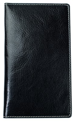 Preview: Leporello Faltkalender deutsch 2026 PREMIUM LEDER VINTAGE schwarz