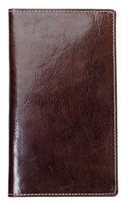 Preview: Leporello Faltkalender deutsch 2026 PREMIUM LEDER VINTAGE marronebraun