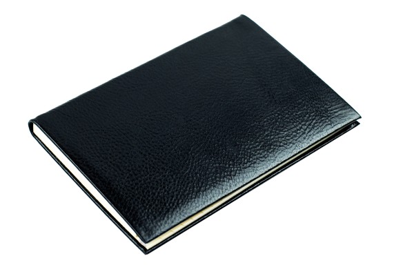 Preview: Adressbuch Pocket Format (gebunden) | Echtleder | VINTAGE schwarz