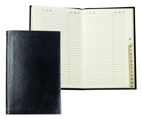 Adressbuch Pocket Format (gebunden) | Echtleder | VINTAGE schwarz