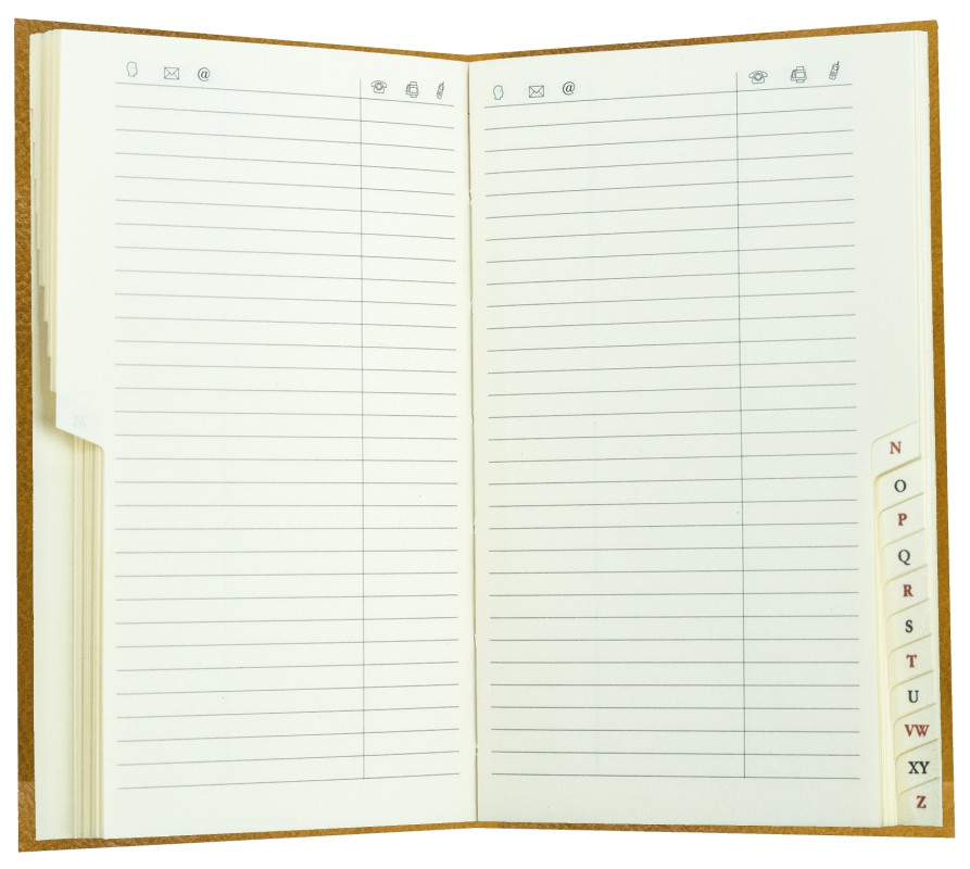 Adressbuch Pocket Format (gebunden) | Echtleder | VINTAGE hellbraun