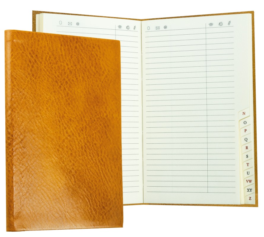 Adressbuch Pocket Format (gebunden) | Echtleder | VINTAGE hellbraun