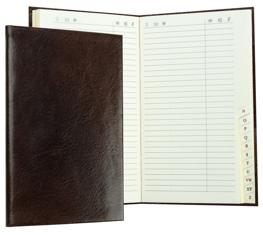 Adressbuch Pocket Format (gebunden) | Echtleder | VINTAGE dunkelbraun