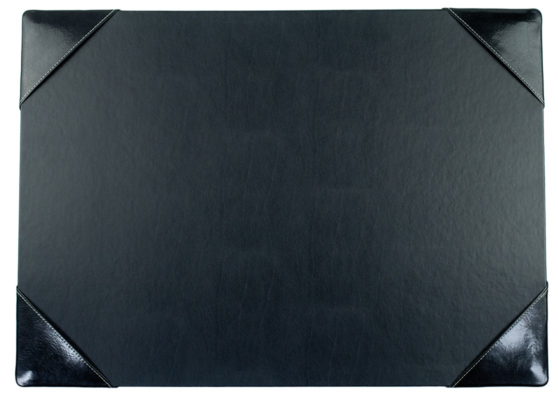 Schreibunterlage mit 4 Ecken + Papierblock PREMIUM LEDER VINTAGE schwarz