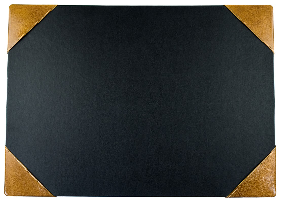 Schreibunterlage mit 4 Ecken + Papierblock PREMIUM LEDER VINTAGE cuoiobraun