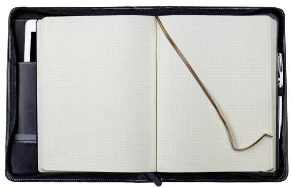RV-Notizbuch mit Tablet Computer Fach PREMIUM LEDER VINTAGE schwarz