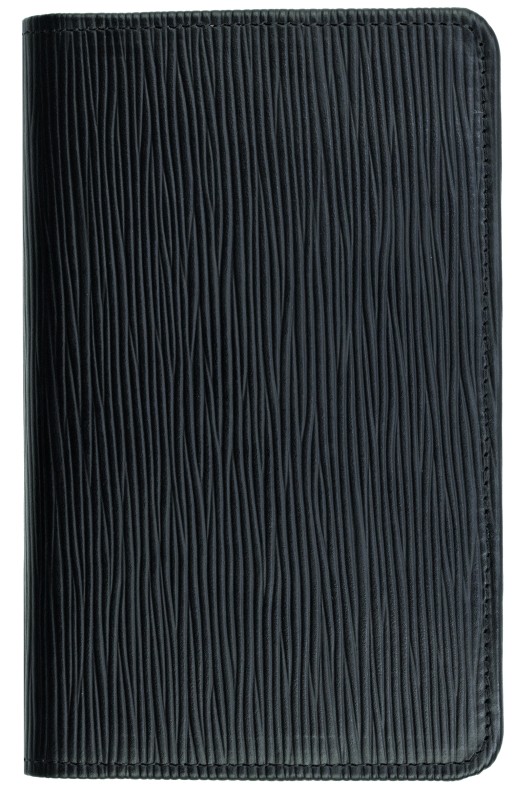 Pocket Kalenderbuch DIN A6 2027 PREMIUM LEDER MANHATTAN schwarz mit Paglia Narbung
