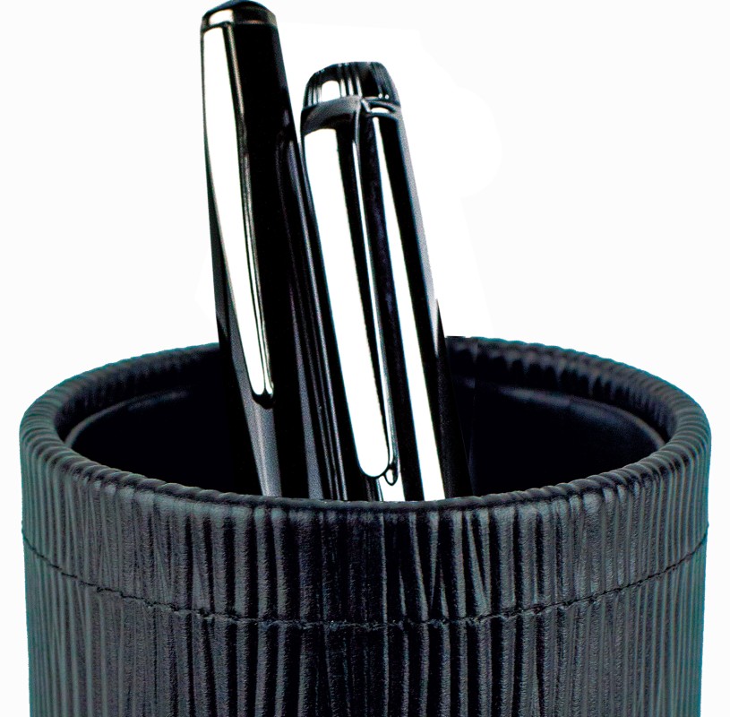 Stifteköcher PREMIUM LEDER MANHATTAN schwarz mit Paglia Narbung