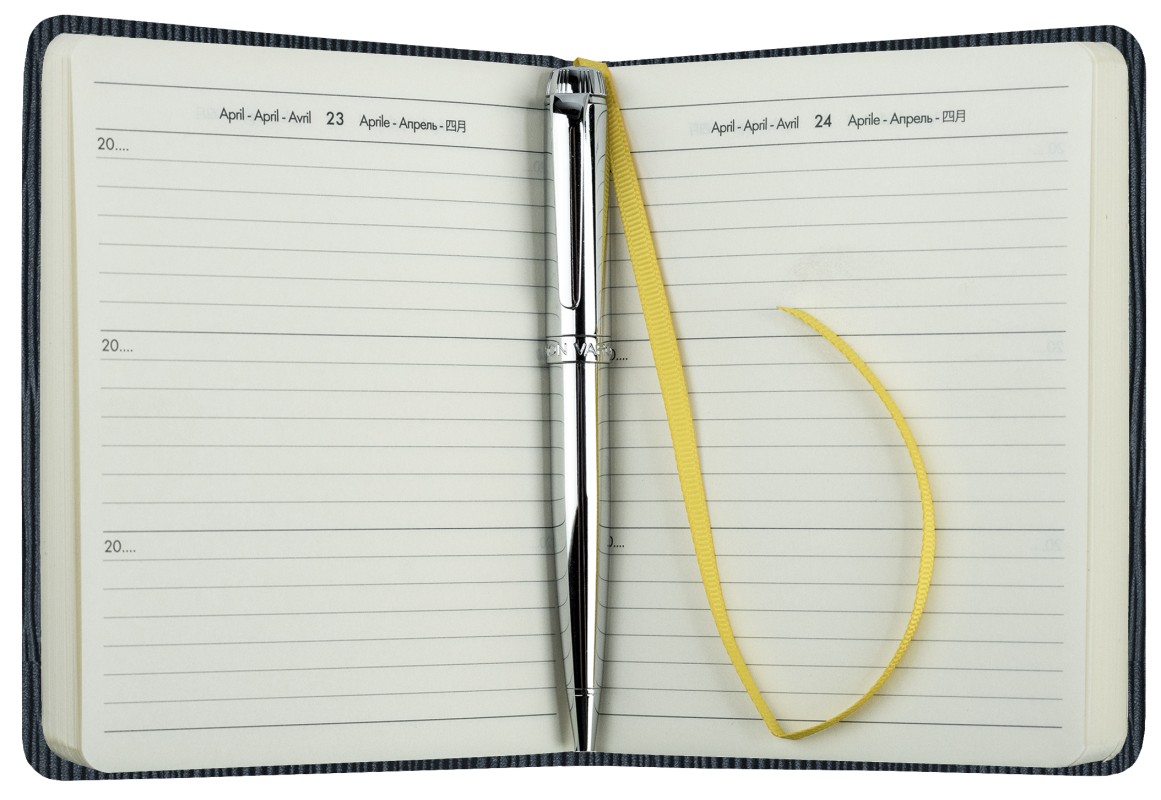 3 Jahreskalender (vergleichend) PREMIUM LEDER MANHATTAN Paglia schwarz