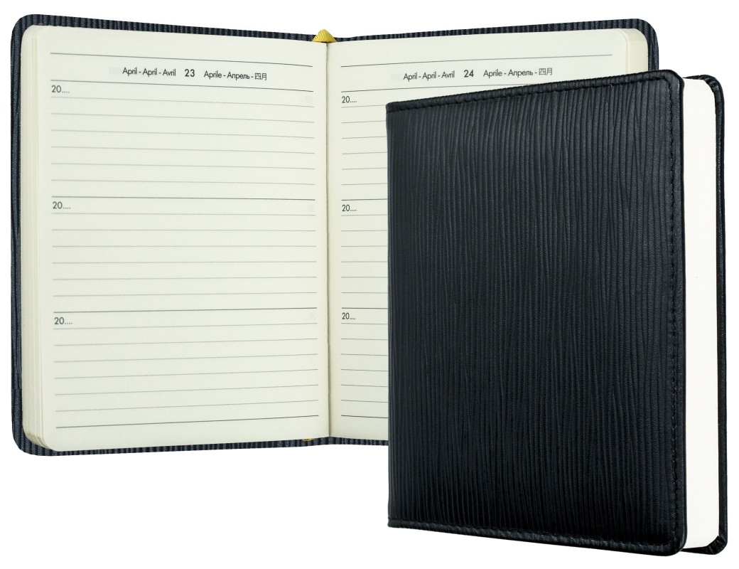 3 Jahreskalender (vergleichend) PREMIUM LEDER MANHATTAN Paglia schwarz