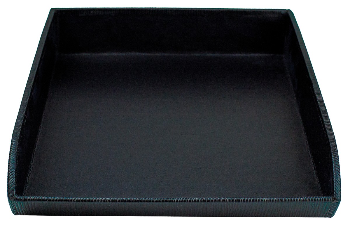 Briefablagekasten PREMIUM LEDER MANHATTAN schwarz mit Paglia Narbung