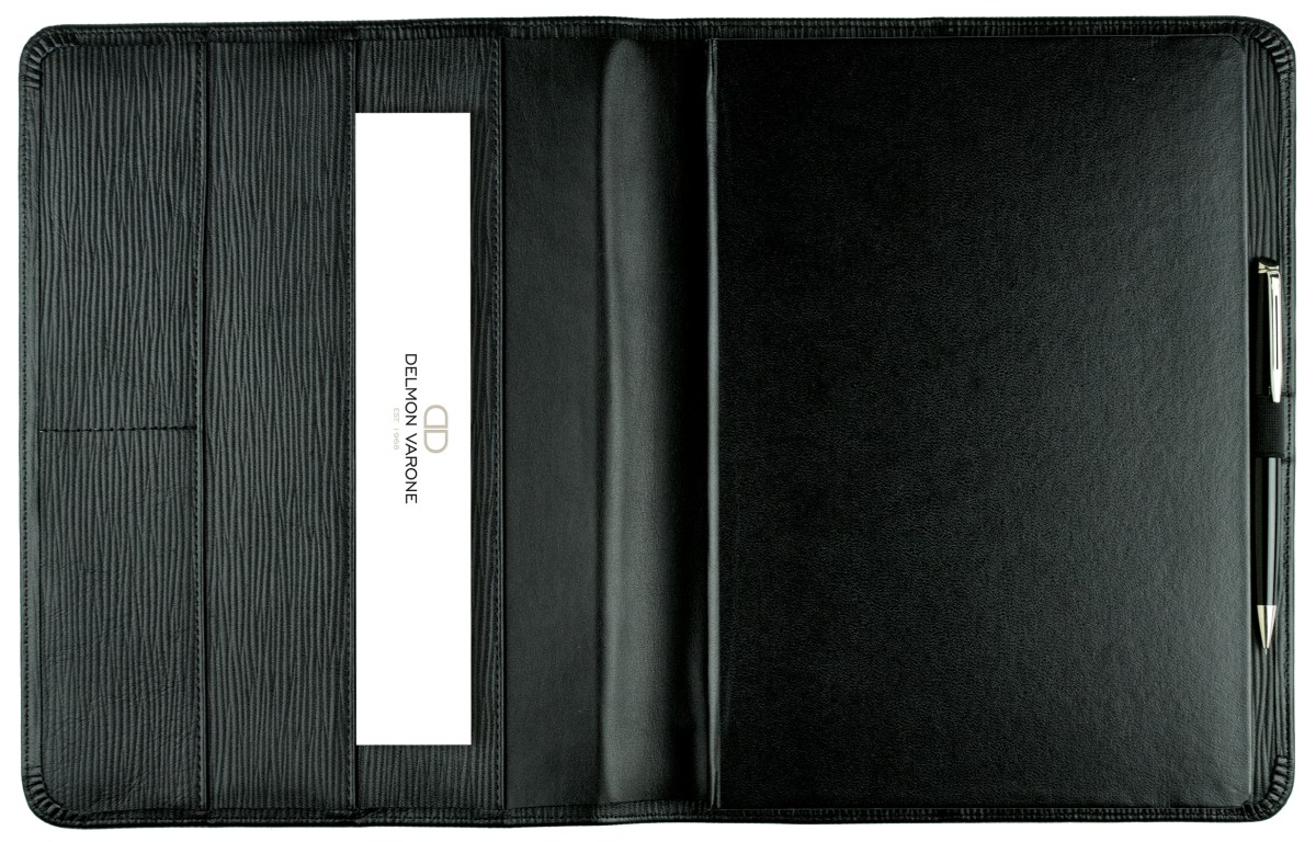 Kalenderbuch DIN B5 für das Jahr 2027 PREMIUM LEDER MANHATTAN schwarz mit Paglia Narbung