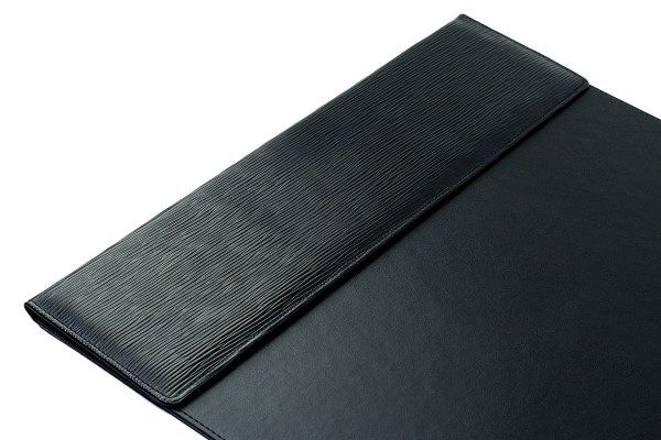 Schreibunterlage 65x45 mit Klappleiste inkl. Block + Kalender 25/26 PREMIUM LEDER Manhattan mit Paglia Narbung