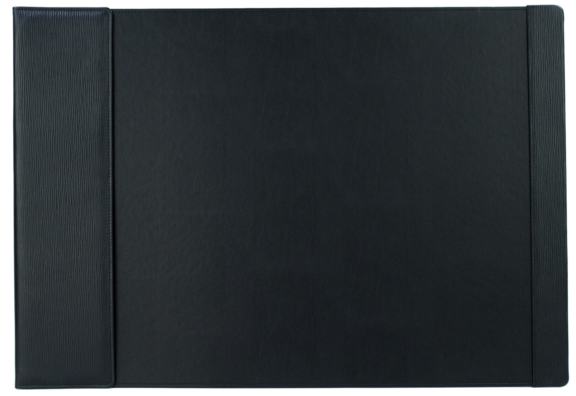 Schreibunterlage 65x45 mit Klappleiste inkl. Block + Kalender 2026/2027 PREMIUM LEDER Manhattan mit Paglia Narbung