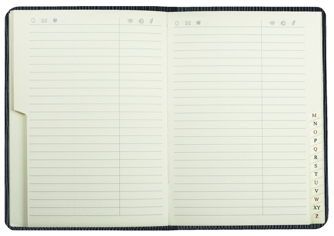 Adressbuch DIN A6+ (gebunden) | Echtleder | PAGLIA schwarz