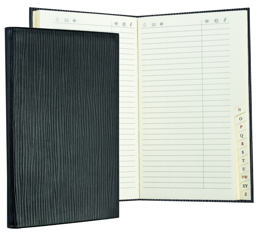 Adressbuch Pocket Format (gebunden) | Echtleder | PAGLIA schwarz