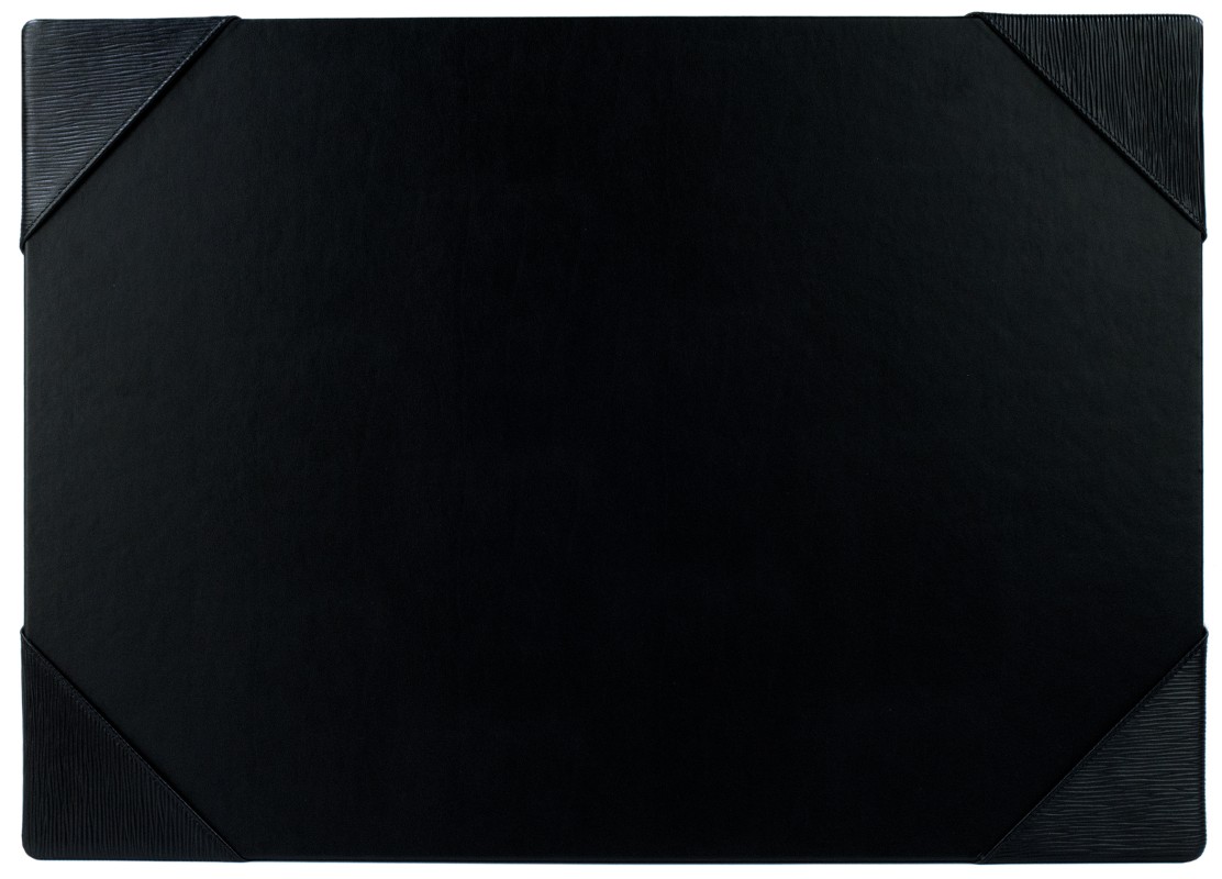 Schreibunterlage mit 4 Ecken + Papierblock PREMIUM LEDER MANHATTAN Paglia schwarz