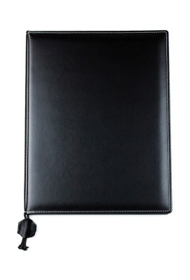 Dokumenten / Urkundemappe DIN A4 CAMBRIDGE Top Grain Rindspaltleder mit heller Kontrastnaht schwarz