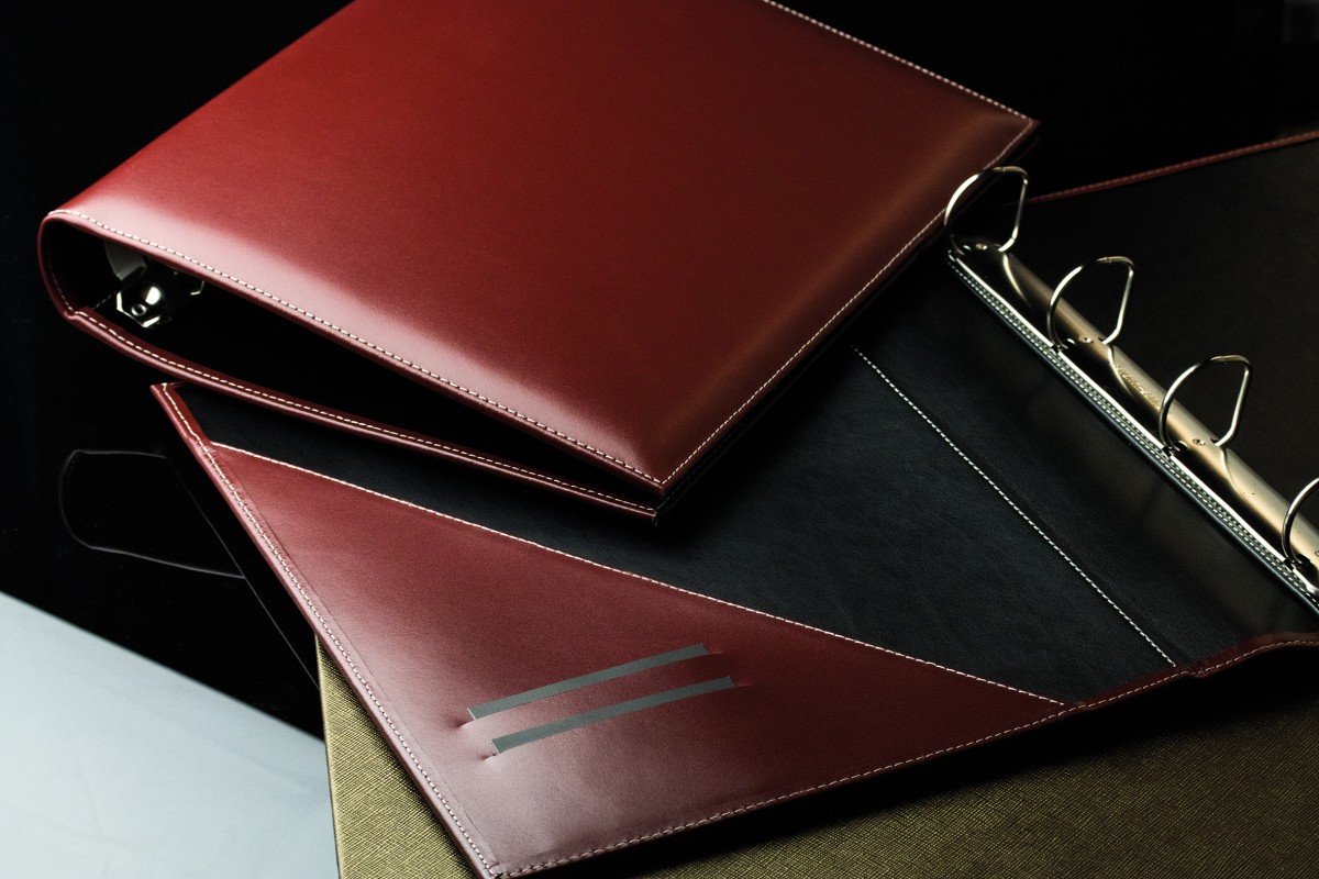 Ordner DIN A4 / DIN A4+ | Echtleder | CAMBRIDGE rot