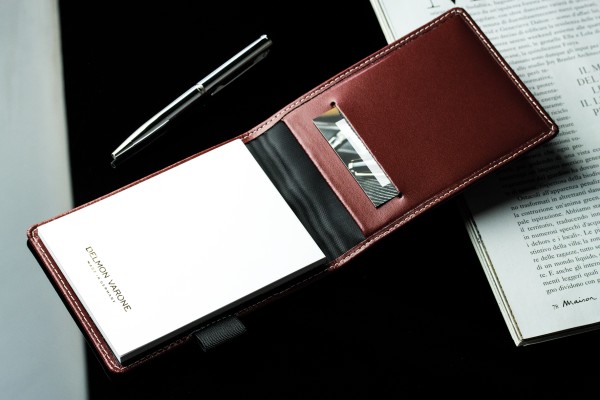 Taschen Notizblocketui DIN A7, incl. Ersatzblock + Minikugelschreiber CAMBRIDGE Top Grain Leder rot