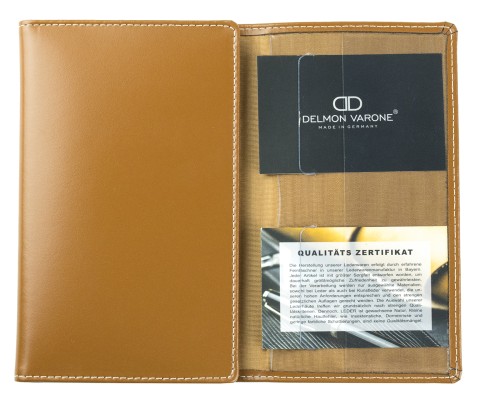 Preview: Taschenkalender 3-teilig für 2025 + 2026 - Cambridge Top Grain Leder hellbraun