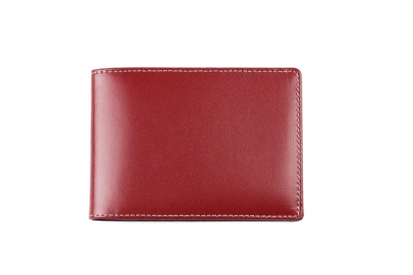 Kartenetui mit 6 Kartenfächer CAMBRIDGE Top Grain Rindspaltleder rot - RFID Protected
