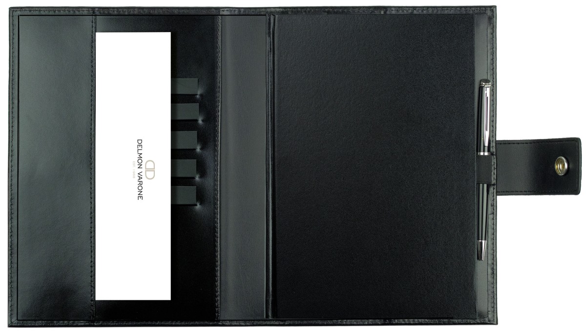 Buchkalender (auswechselbar) DIN A5 für 2026 + 2027, Cambridge Top Grain Leder, schwarz