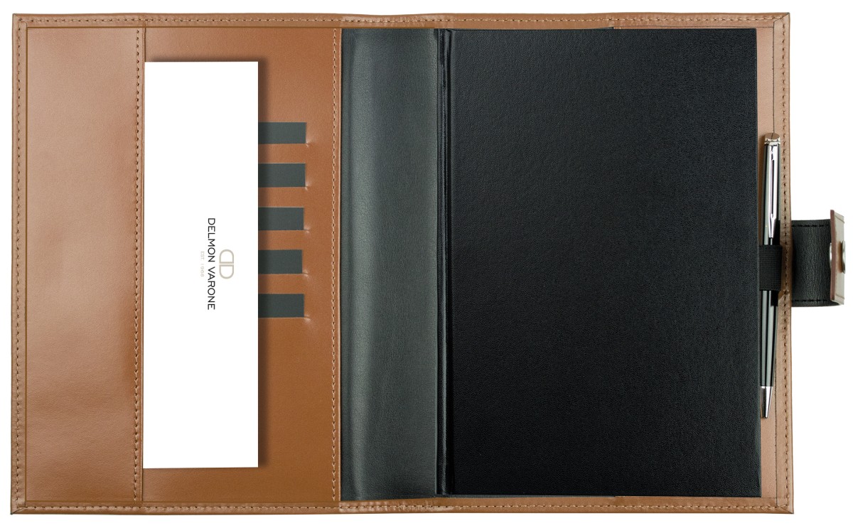 Buchkalender (auswechselbar) DIN A5 für 2026 + 2027, Cambridge Top Grain Leder, hellbraun