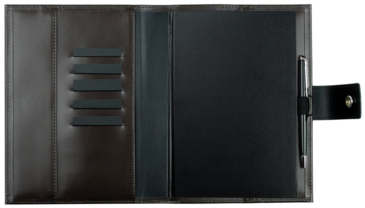 Buchkalender (auswechselbar) DIN A5 für 2026, Cambridge Top Grain Leder, dunkelbraun