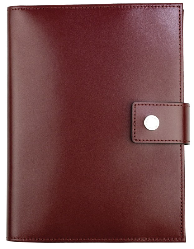 Buchkalender (auswechselbar) DIN A5 für 2026, Cambridge Top Grain Leder, rot