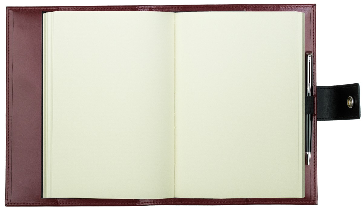 Notizbuch DIN A5 mit Druckknopf | Echtleder | CAMBRIDGE rot
