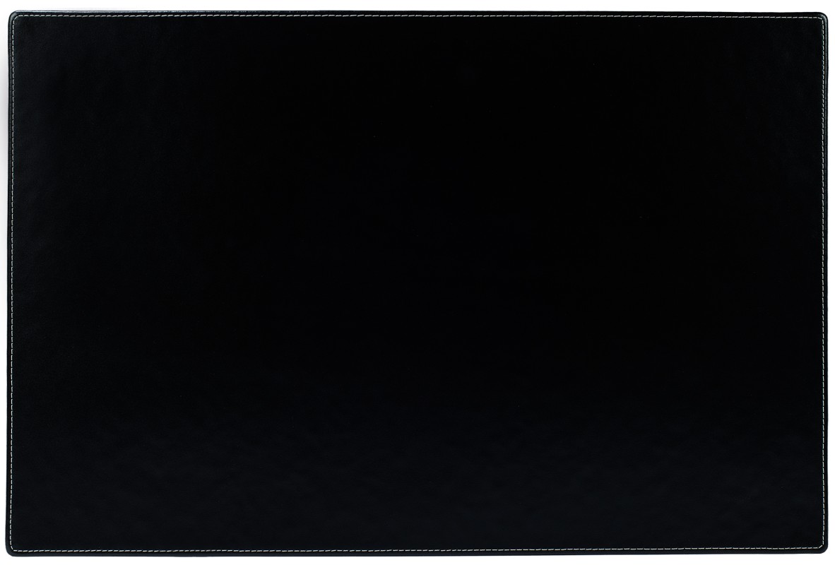 Schreibunterlage 65 x 45, CAMBRIDGE Top Grain Rindspaltleder mit heller Kontrastnaht,  schwarz
