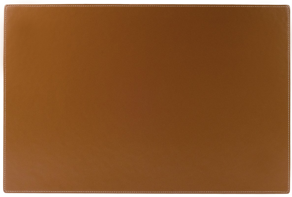 Schreibunterlage 65 x 45, CAMBRIDGE Top Grain Rindspaltleder mit heller Kontrastnaht,  hellbraun