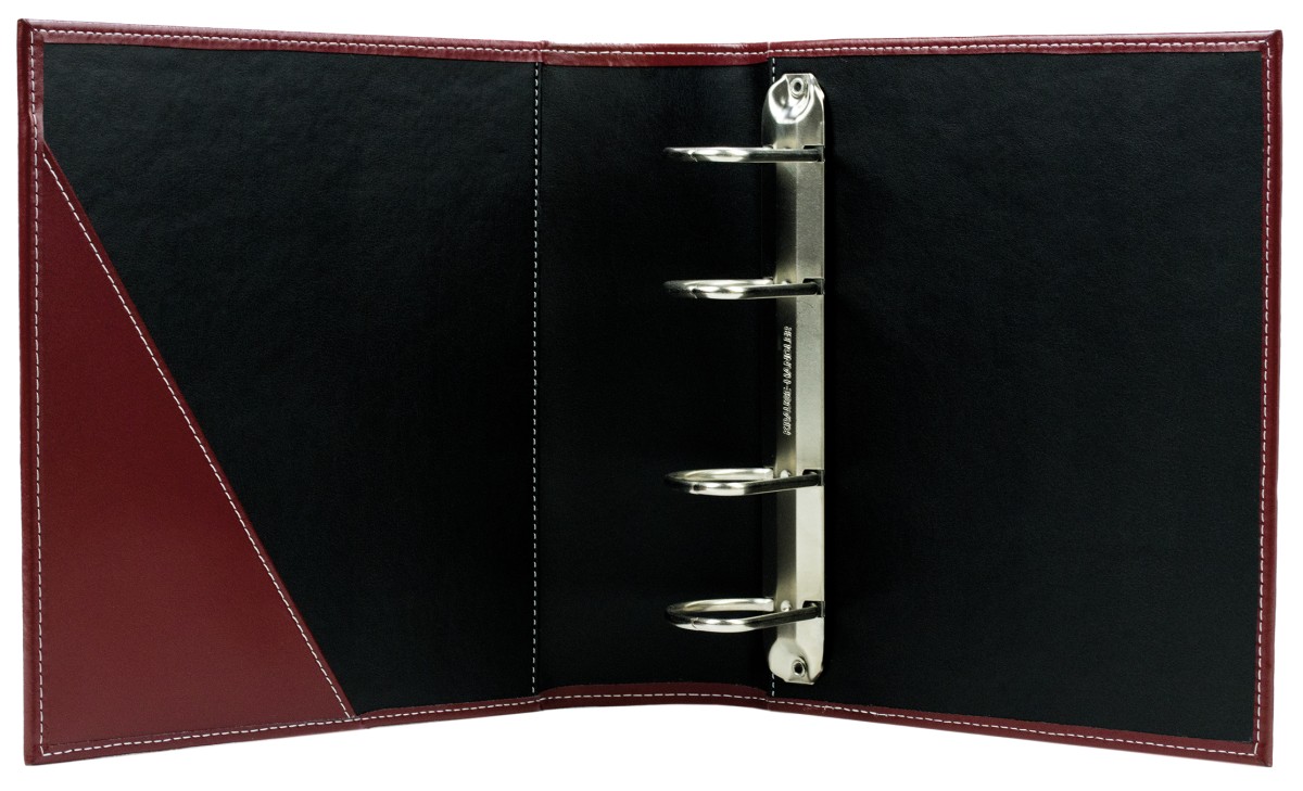 Ordner DIN A5 | Echtleder | CAMBRIDGE rot