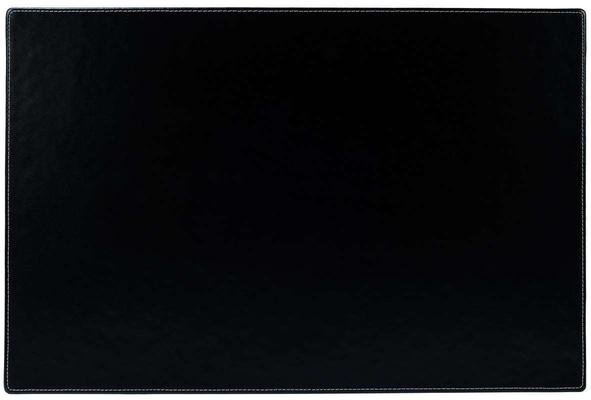 Schreibunterlage 60 x 40, CAMBRIDGE Top Grain Rindspaltleder mit heller Kontrastnaht,  schwarz
