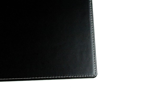 Schreibunterlage 60 x 40, CAMBRIDGE Top Grain Rindspaltleder mit heller Kontrastnaht,  schwarz