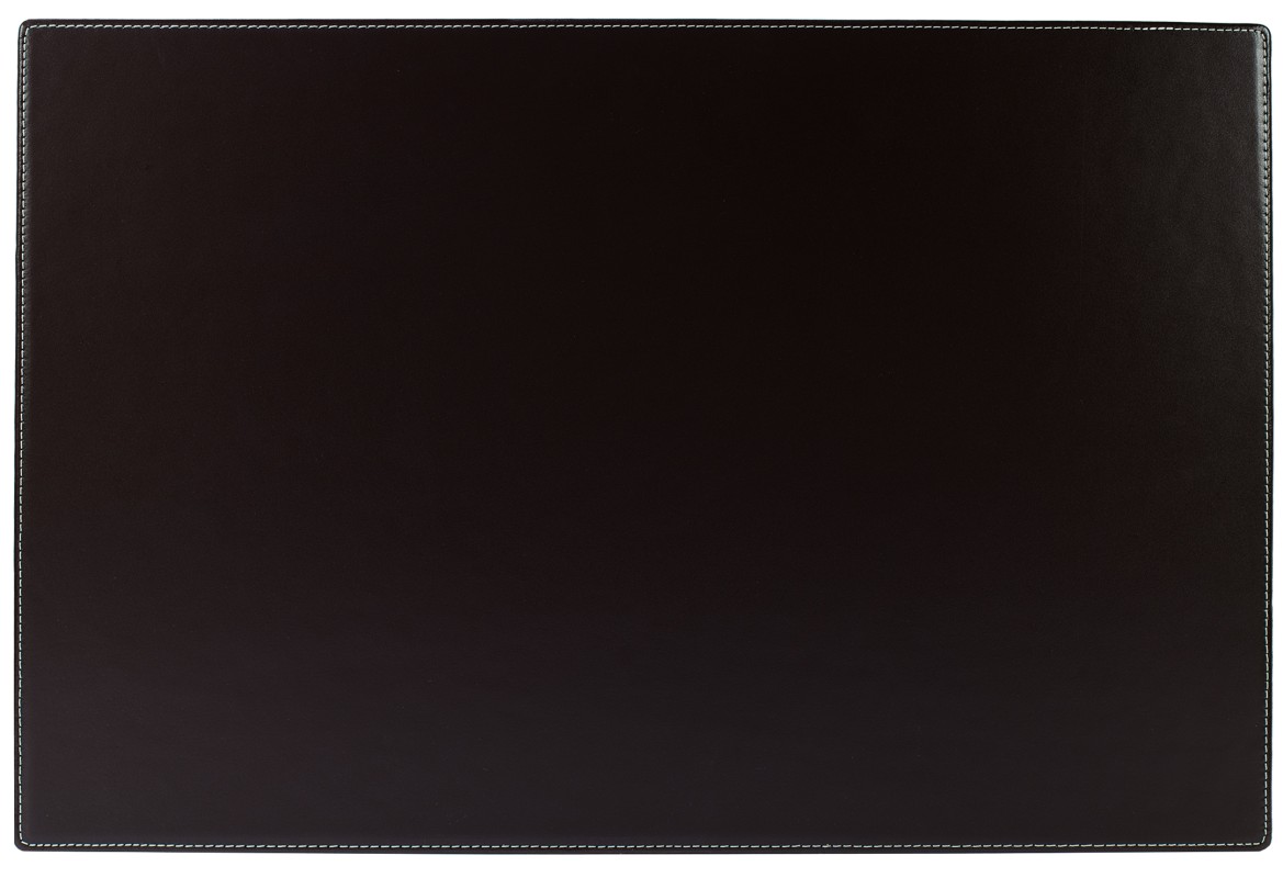 Schreibunterlage 60 x 40, CAMBRIDGE Top Grain Rindspaltleder mit heller Kontrastnaht,  dunkelbraun