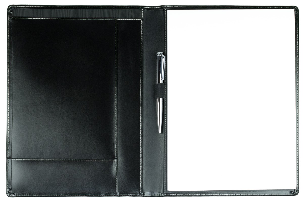 Schreibmappe DIN A4, incl. Memoblock CAMBRIDGE Top Grain Rindleder schwarz