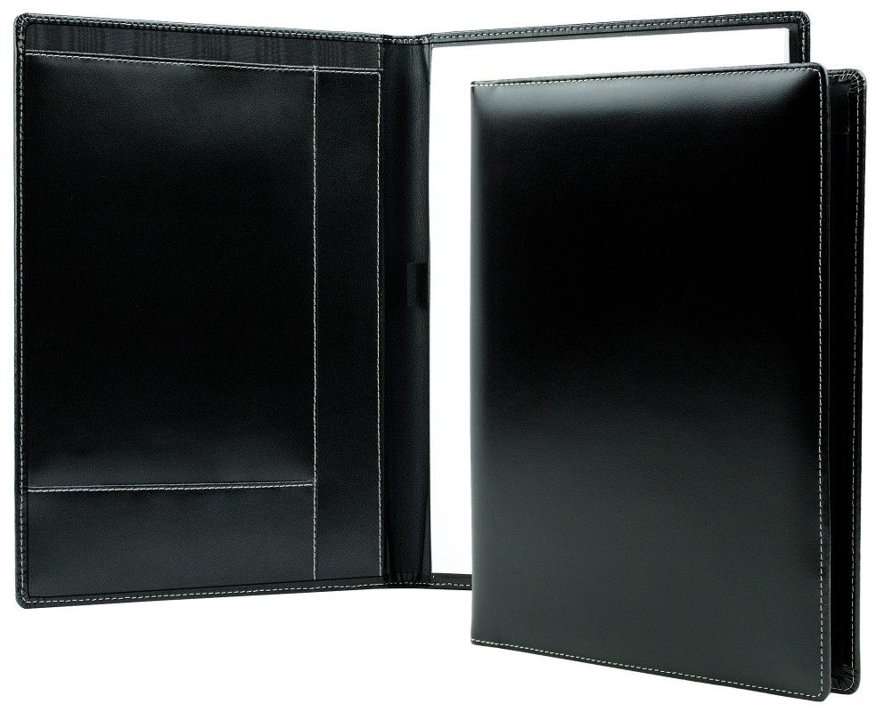 Schreibmappe DIN A4, incl. Memoblock CAMBRIDGE Top Grain Rindleder schwarz
