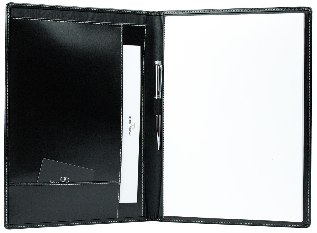 Schreibmappe DIN A4, incl. Memoblock CAMBRIDGE Top Grain Rindleder schwarz