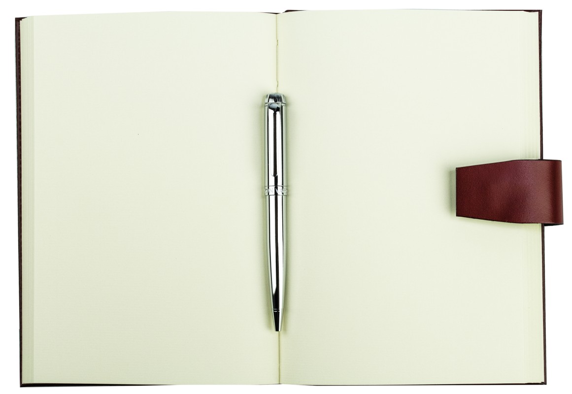 Notizbuch DIN A5 (gebunden) mit Stecklasche | Echtleder | CAMBRIDGE rot