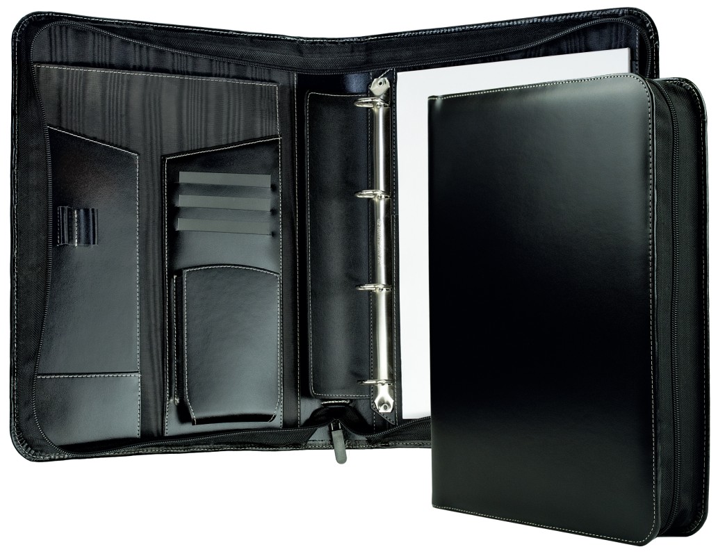 Manager Orga Mappe XXL in CAMBRIDGE Top Grain Rindleder schwarz