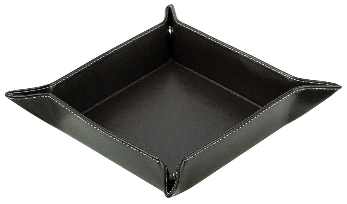 Taschenleerer / Utensilienschale CAMBRIDGE Top Grain Rindspaltleder mit heller Kontrastnaht dunkelbraun