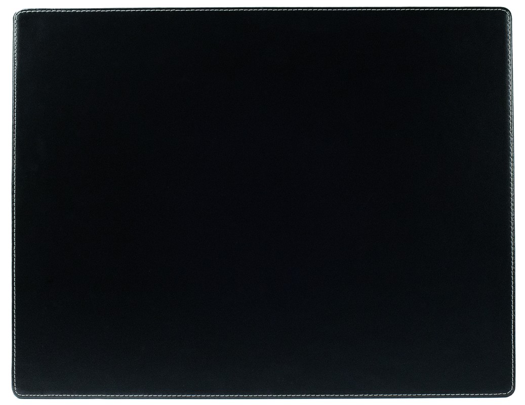 Schreibunterlage Sekretär 35 x 45, CAMBRIDGE Top Grain Rindspaltleder mit heller Kontrastnaht,  schwarz