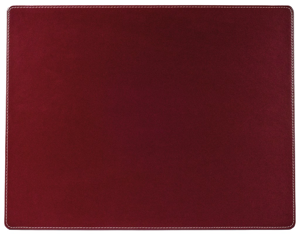 Schreibunterlage Sekretär 35 x 45, CAMBRIDGE Top Grain Rindspaltleder mit heller Kontrastnaht,  rot
