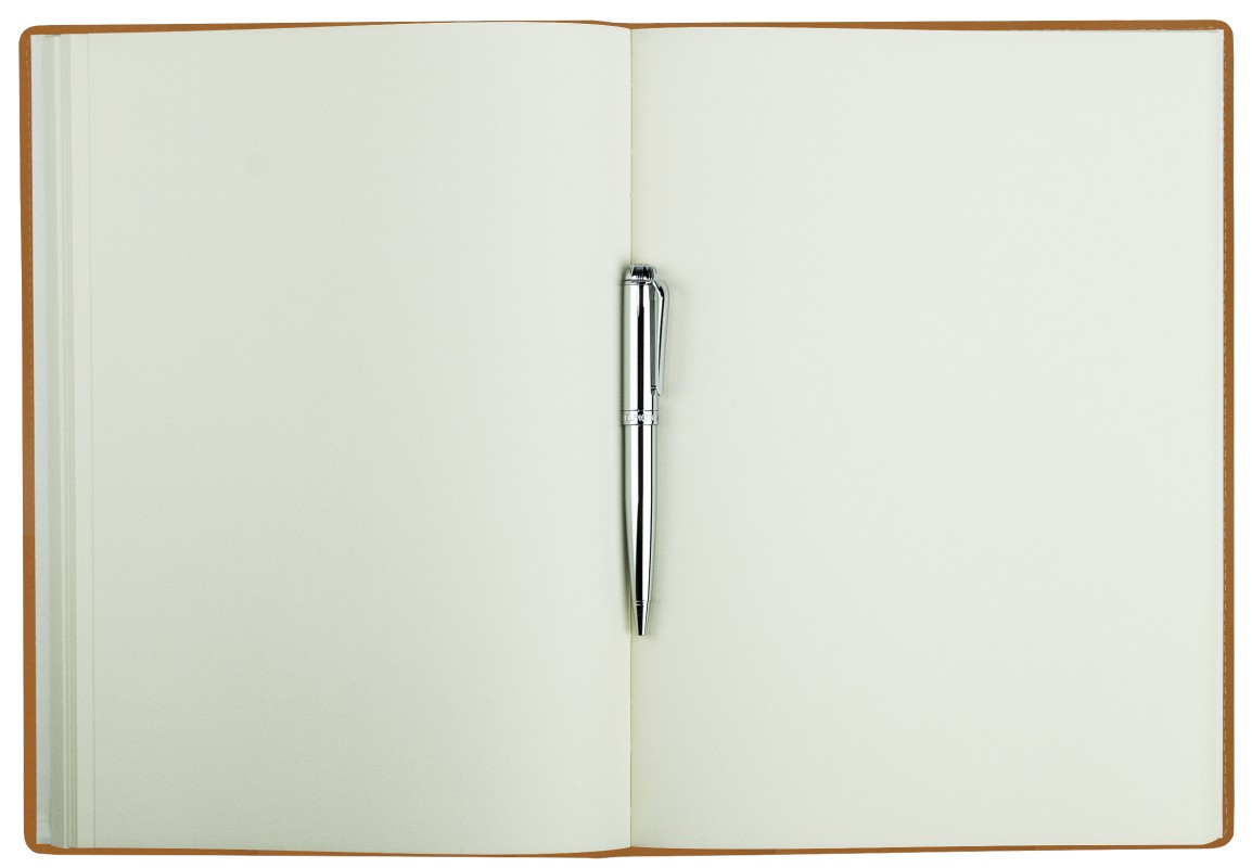 Notizbuch DIN A4 (gebunden) | Echtleder | CAMBRIDGE hellbraun